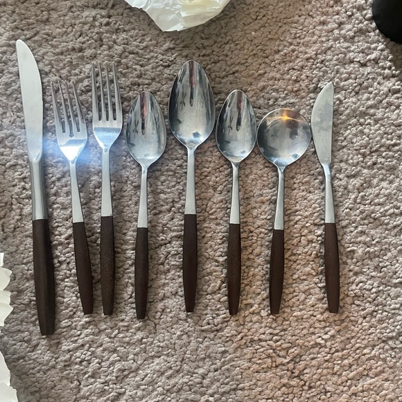 Vintage Mid Century flatware of Japan Interpur Silverware Set Serves 8 - Picture 1 of 15